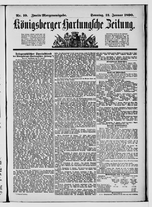 Königsberger Hartungsche Zeitung vom 12.01.1890