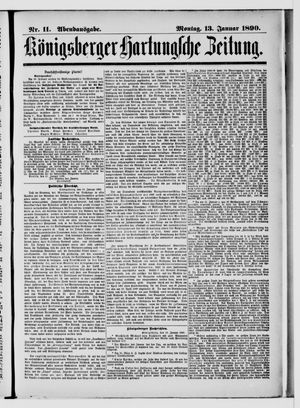 Königsberger Hartungsche Zeitung vom 13.01.1890