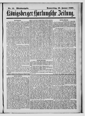 Königsberger Hartungsche Zeitung on Jan 16, 1890
