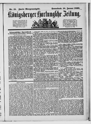 Königsberger Hartungsche Zeitung on Jan 18, 1890
