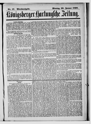 Königsberger Hartungsche Zeitung vom 20.01.1890