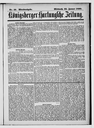 Königsberger Hartungsche Zeitung vom 22.01.1890