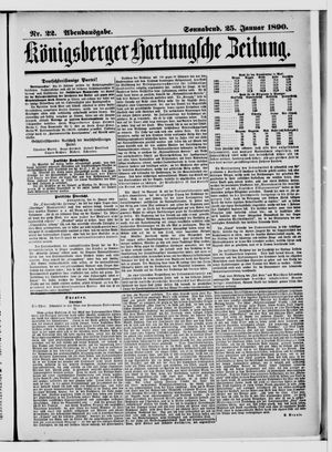 Königsberger Hartungsche Zeitung vom 25.01.1890