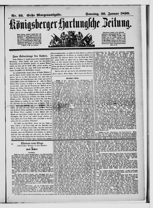 Königsberger Hartungsche Zeitung vom 26.01.1890