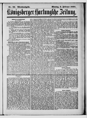 Königsberger Hartungsche Zeitung vom 03.02.1890