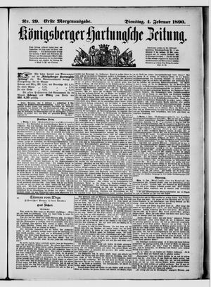 Königsberger Hartungsche Zeitung on Feb 4, 1890