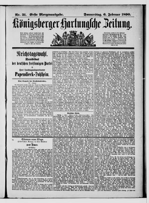 Königsberger Hartungsche Zeitung vom 06.02.1890