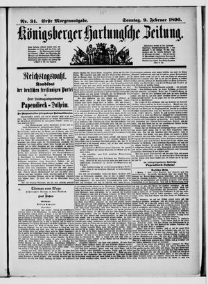 Königsberger Hartungsche Zeitung vom 09.02.1890