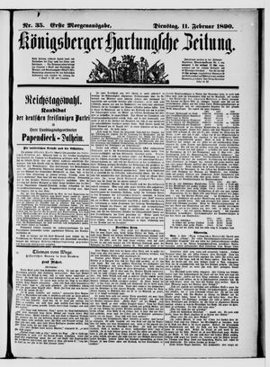 Königsberger Hartungsche Zeitung vom 11.02.1890