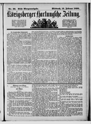 Königsberger Hartungsche Zeitung vom 12.02.1890