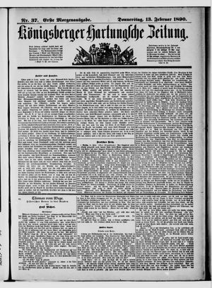Königsberger Hartungsche Zeitung vom 13.02.1890