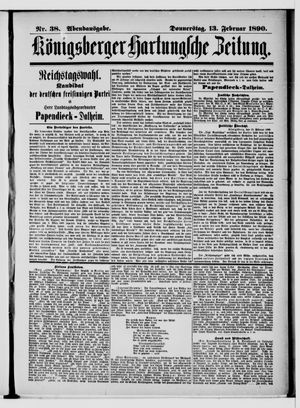Königsberger Hartungsche Zeitung on Feb 13, 1890