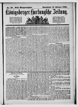 Königsberger Hartungsche Zeitung on Feb 15, 1890