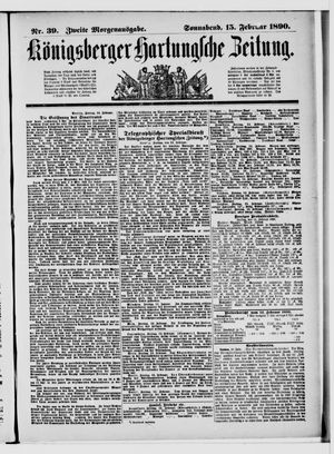 Königsberger Hartungsche Zeitung vom 15.02.1890