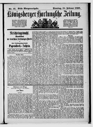 Königsberger Hartungsche Zeitung vom 18.02.1890