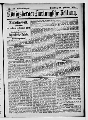 Königsberger Hartungsche Zeitung vom 18.02.1890