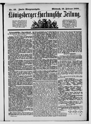 Königsberger Hartungsche Zeitung vom 19.02.1890