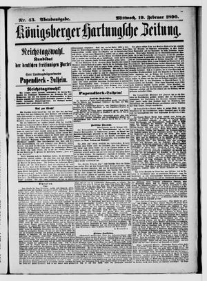 Königsberger Hartungsche Zeitung on Feb 19, 1890