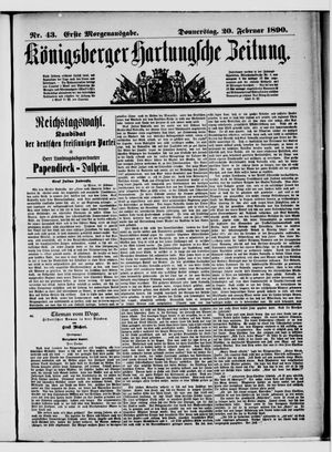 Königsberger Hartungsche Zeitung on Feb 20, 1890