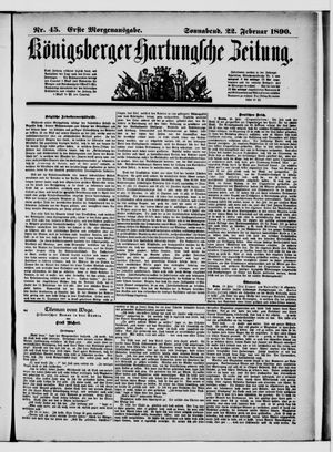 Königsberger Hartungsche Zeitung vom 22.02.1890