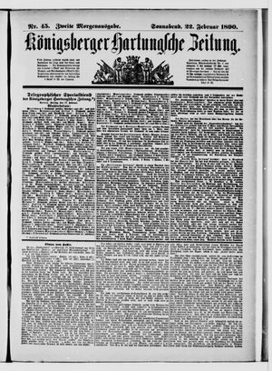 Königsberger Hartungsche Zeitung vom 22.02.1890
