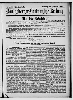 Königsberger Hartungsche Zeitung on Feb 24, 1890