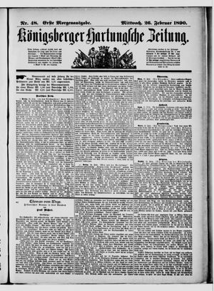 Königsberger Hartungsche Zeitung vom 26.02.1890