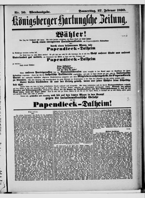 Königsberger Hartungsche Zeitung on Feb 27, 1890