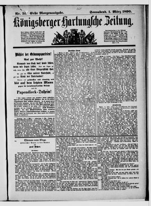 Königsberger Hartungsche Zeitung vom 01.03.1890