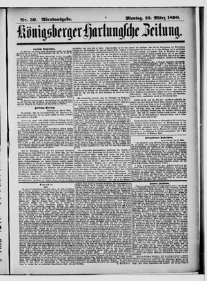 Königsberger Hartungsche Zeitung vom 10.03.1890