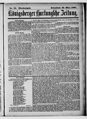 Königsberger Hartungsche Zeitung on Mar 22, 1890