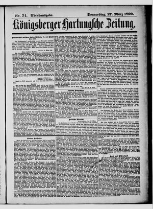 Königsberger Hartungsche Zeitung on Mar 27, 1890