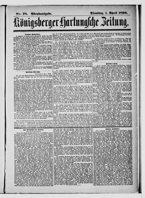 Königsberger Hartungsche Zeitung on Apr 1, 1890
