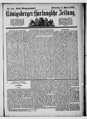 Königsberger Hartungsche Zeitung vom 02.04.1890
