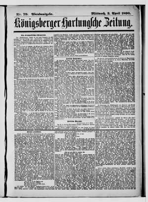 Königsberger Hartungsche Zeitung vom 02.04.1890