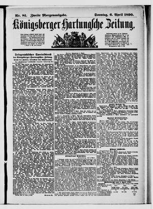 Königsberger Hartungsche Zeitung on Apr 6, 1890