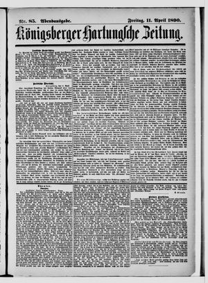 Königsberger Hartungsche Zeitung vom 11.04.1890