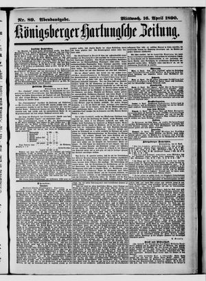 Königsberger Hartungsche Zeitung vom 16.04.1890