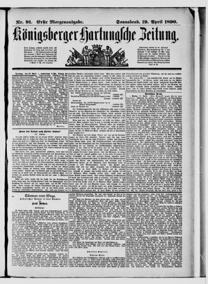Königsberger Hartungsche Zeitung vom 19.04.1890