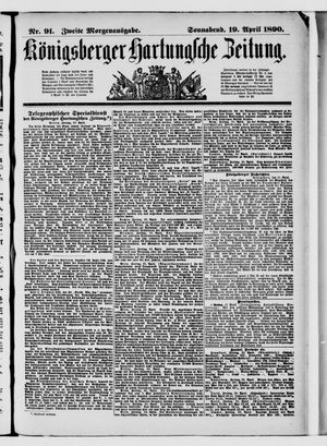 Königsberger Hartungsche Zeitung vom 19.04.1890