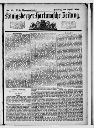 Königsberger Hartungsche Zeitung vom 20.04.1890