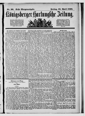 Königsberger Hartungsche Zeitung vom 25.04.1890