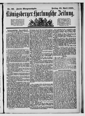 Königsberger Hartungsche Zeitung vom 25.04.1890
