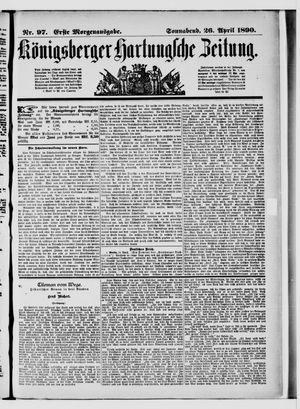 Königsberger Hartungsche Zeitung vom 26.04.1890