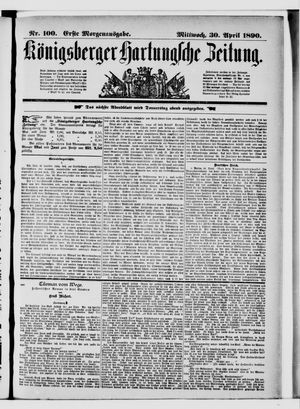 Königsberger Hartungsche Zeitung vom 30.04.1890