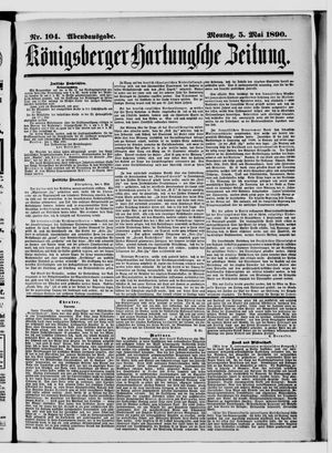 Königsberger Hartungsche Zeitung vom 05.05.1890