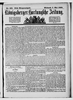 Königsberger Hartungsche Zeitung vom 07.05.1890