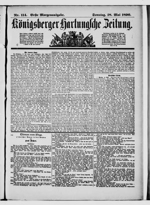 Königsberger Hartungsche Zeitung vom 18.05.1890