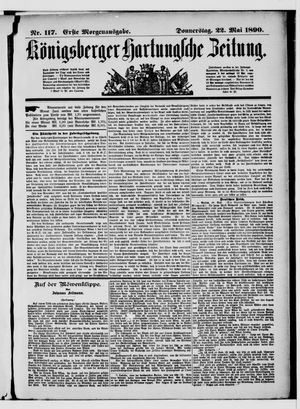 Königsberger Hartungsche Zeitung on May 22, 1890