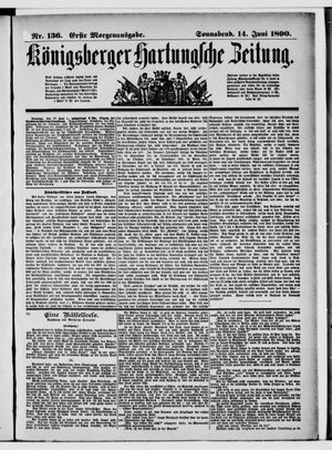Königsberger Hartungsche Zeitung on Jun 14, 1890